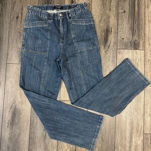 Judy Blue Elastic Waist Utility Jeans Straight Leg Mid Rise Size 11/30